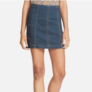 Free People Modern Femme Jean Miniskirt